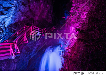 Magical Waterfall at Sigmund Thun Klamm Gorge, Kaprun, Austria near Zell am See Destination Magical Waterfall at Sigmund Thun Klamm Gorge, Kaprun, Austria near Zell am See Destination 128108337