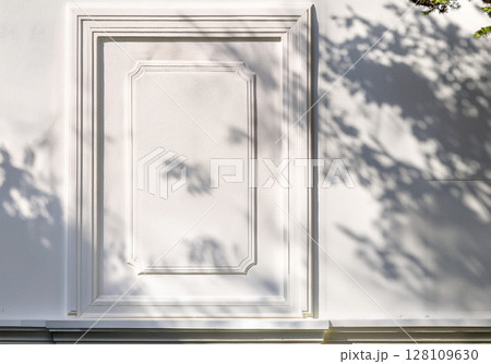 White Wall Texture with Tree Shadows 128109630