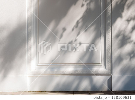 White Wall Texture with Tree Shadows 128109631