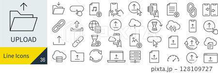 アップロードに関するアイコンセット 128109727