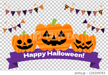 Halloween vector illustration pumpkin garland Halloween vector illustration pumpkin garland 128109763