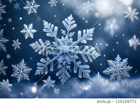 Magical Falling Snowflakes 128109772