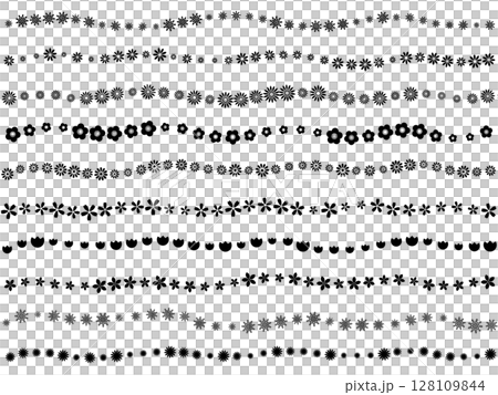 飾り罫〈花〉　D-1 128109844