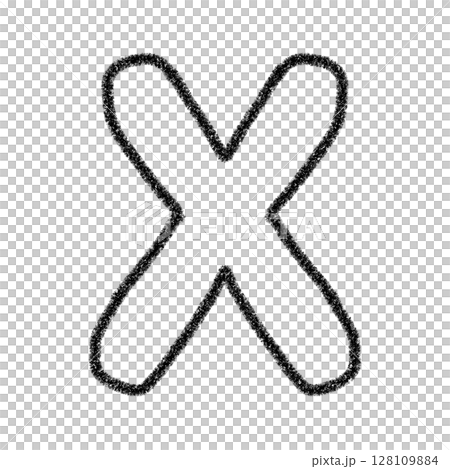 字母X 手寫字母 可愛 材質 黑色 插圖 材質 圖示 蠟筆風格 128109884