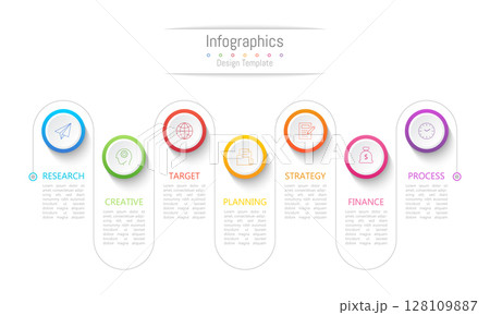 Infographic 7 options design elements for your business data. Vector Illustration. Infographic 7 options design elements for your business data. Vector Illustration. 128109887