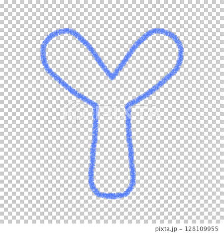 字母Y 手寫字母 可愛 素材 藍色 插圖 素材 圖示 蠟筆風格 128109955