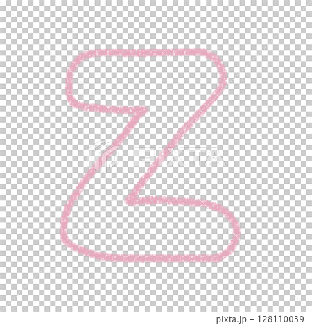 字母Z 手寫字母 可愛素材 粉紅色 插圖 素材 圖示 蠟筆風格 128110039