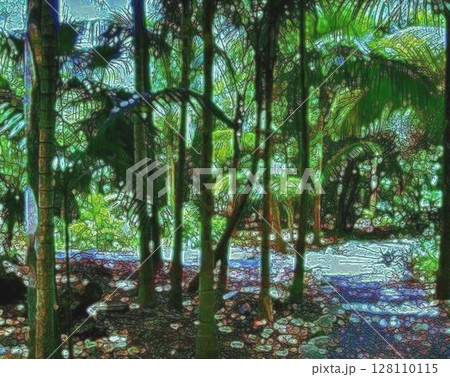 Palm tree forest in the Bahamas 128110115