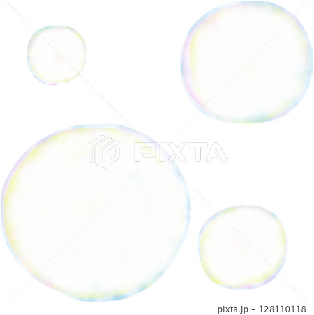 水彩のシャボン玉の背景イラスト 128110118