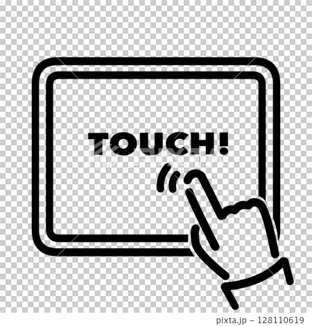 タブレットをタッチしているシンプルなアイコン 128110619