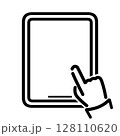 タブレットをタッチしているシンプルなアイコン 128110620