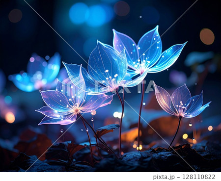 儚く光る神秘的な花16 128110822