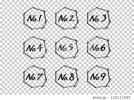 シンプルな手書きのナンバー 128111095