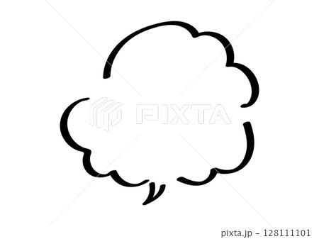 シンプルな手書きの吹き出し素材 シンプルな手書きの吹き出し素材 128111101