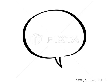 シンプルな手書きの吹き出し素材 128111102