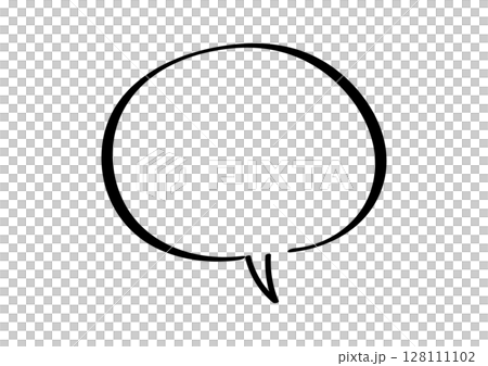 シンプルな手書きの吹き出し素材 128111102