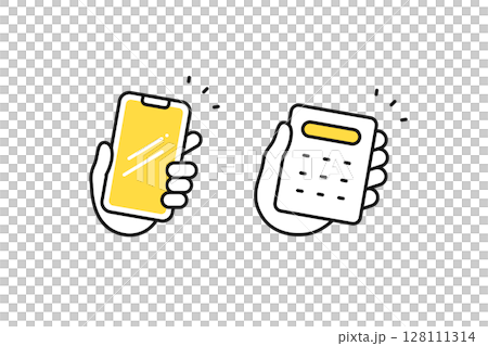 お電話でのお問い合わせ・お見積りのベクターアイコンイラストセット素材 128111314