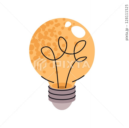 Flat Design Light Bulb Illustration on White Background. Idea and Creativity Symbol for Education, Innovation, and Science Projects. Perfect for Presentations, Infographics, Brainstorming Materials Flat Design Light Bulb Illustration on White Background. Idea and Creativity Symbol for Education, Innovation, and Science Projects. Perfect for Presentations, Infographics, Brainstorming Materials 128111525