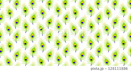 Peacock feather seamless pattern in vector style 128111886