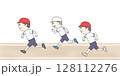 校庭で走っている男の子たちのイラスト 128112276