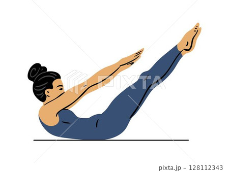 Young woman doing gymnastics 128112343