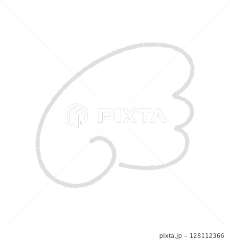 天使の羽や翼のグレーの線画イラスト素材 - シンプルでポップなかわいい手描きのデコレーションパーツ 天使の羽や翼のグレーの線画イラスト素材 - シンプルでポップなかわいい手描きのデコレーションパーツ 128112366