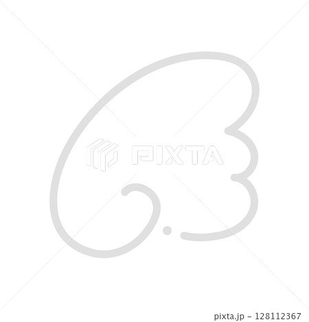 グレーの天使の羽や翼の線画イラスト素材 - シンプルでポップなゆめかわ系の翼のデコレーション グレーの天使の羽や翼の線画イラスト素材 - シンプルでポップなゆめかわ系の翼のデコレーション 128112367