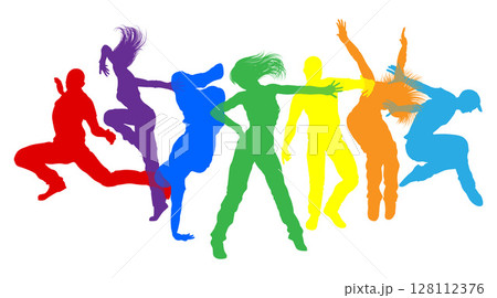 Dancers Silhouette Street Dance Poses Silhouettes Dancers Silhouette Street Dance Poses Silhouettes 128112376