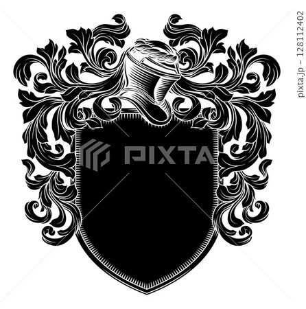 Coat of Arms Crest Knight Family Shield Heraldic 128112402
