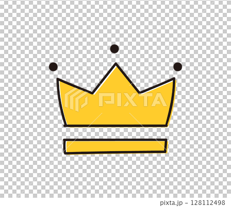 王冠のイラスト素材／ポップでかわいいクラウンの素材デザイン 128112498