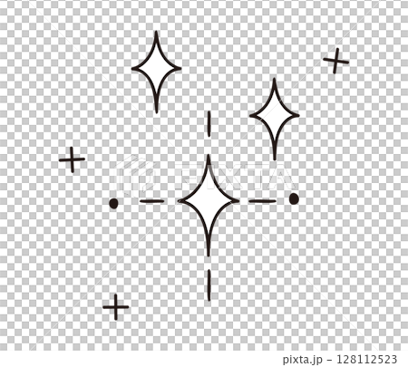 Sparkling illustration material / Gorgeous and shiny backgrounds and line illustrations for decoration 128112523