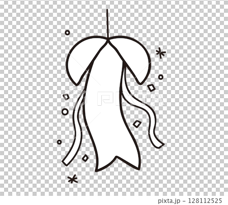 Kusudama illustration / Line drawing illustration for parties and ceremonies 128112525