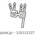 ハッピーバースデーグラスのイラスト素材／ろうそくデザインで華やか演出線画イラスト 128112527