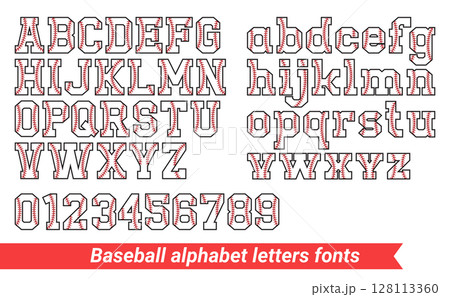 Baseball alphabet letters fonts 128113360