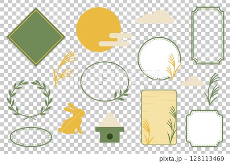 Moon viewing decoration material set, Japanese style 128113469