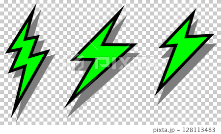 Illustration of thunder with lightning and flashes of lightning in stormy weather 128113483