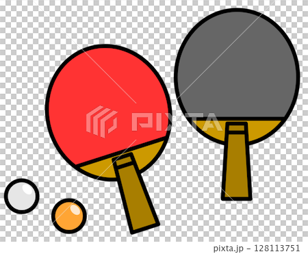俱樂部活動用乒乓球拍和乒乓球的插圖 128113751
