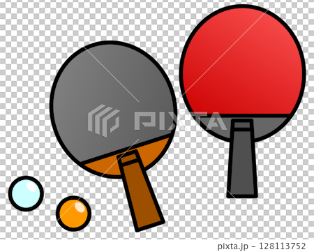 俱樂部活動用乒乓球拍和乒乓球的插圖 128113752
