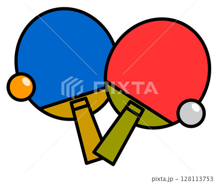 部活やクラブで楽しむ卓球のラケットとピンポン球のイラスト 部活やクラブで楽しむ卓球のラケットとピンポン球のイラスト 128113753