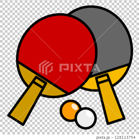 部活やクラブで楽しむ卓球のラケットとピンポン球のイラスト 部活やクラブで楽しむ卓球のラケットとピンポン球のイラスト 128113754