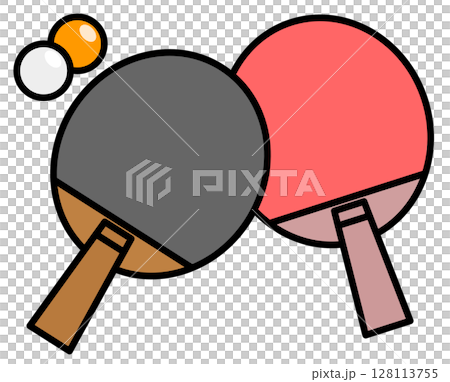 部活やクラブで楽しむ卓球のラケットとピンポン球のイラスト 部活やクラブで楽しむ卓球のラケットとピンポン球のイラスト 128113755
