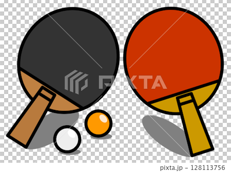 俱樂部活動用乒乓球拍和乒乓球的插圖 128113756