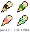 アイスクリームのピクセルアート 128113964