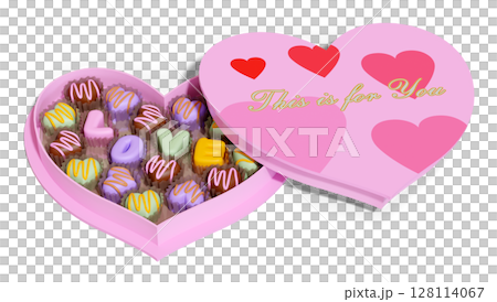 ハートチョコレートボックス(カラフルピンク) ハートチョコレートボックス(カラフルピンク) 128114067