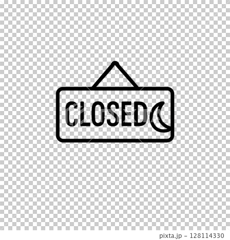 閉店の線画アイコン、イラスト、素材、資料作り、背景なし 128114330