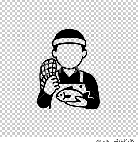 漁師の線画アイコン、表情なし、イラスト、素材、資料作り、背景なし 漁師の線画アイコン、表情なし、イラスト、素材、資料作り、背景なし 128114380