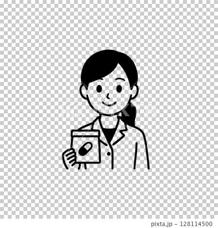 Pharmacist line icon, illustration, material, document creation, no background Pharmacist line icon, illustration, material, document creation, no background 128114500
