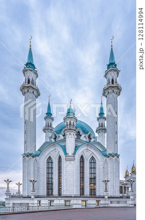 Kul Sharif mosque in Kazan Kremlin, Tatarstan, Russia. It is tourist attraction of Kazan. 128114994