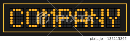 Orange color led banner in word company on black background 128115265