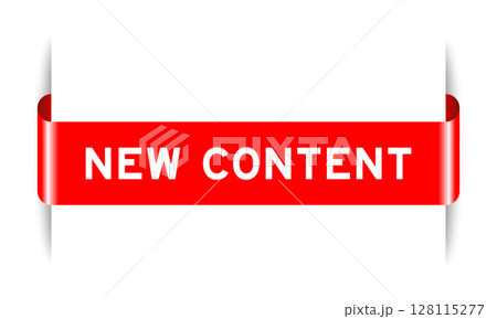 Red color inserted label banner with word new content on white background 128115277